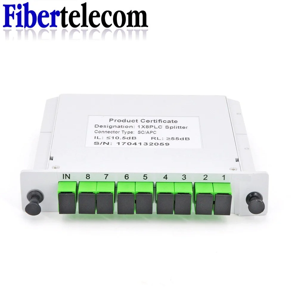 Optical Fiber Splitter 1-2 1-4 1-8 1-16 SC APC Cassette Box Plug-in Type Optical Splitter