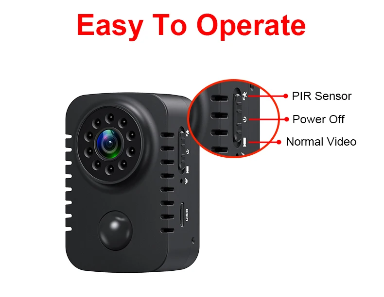 Ynmee MD29 PIR Mini Camera 1080P Full HD Smart Security Pocket Night Vision Camcorder Standby Video Recorder No APP Body Cams