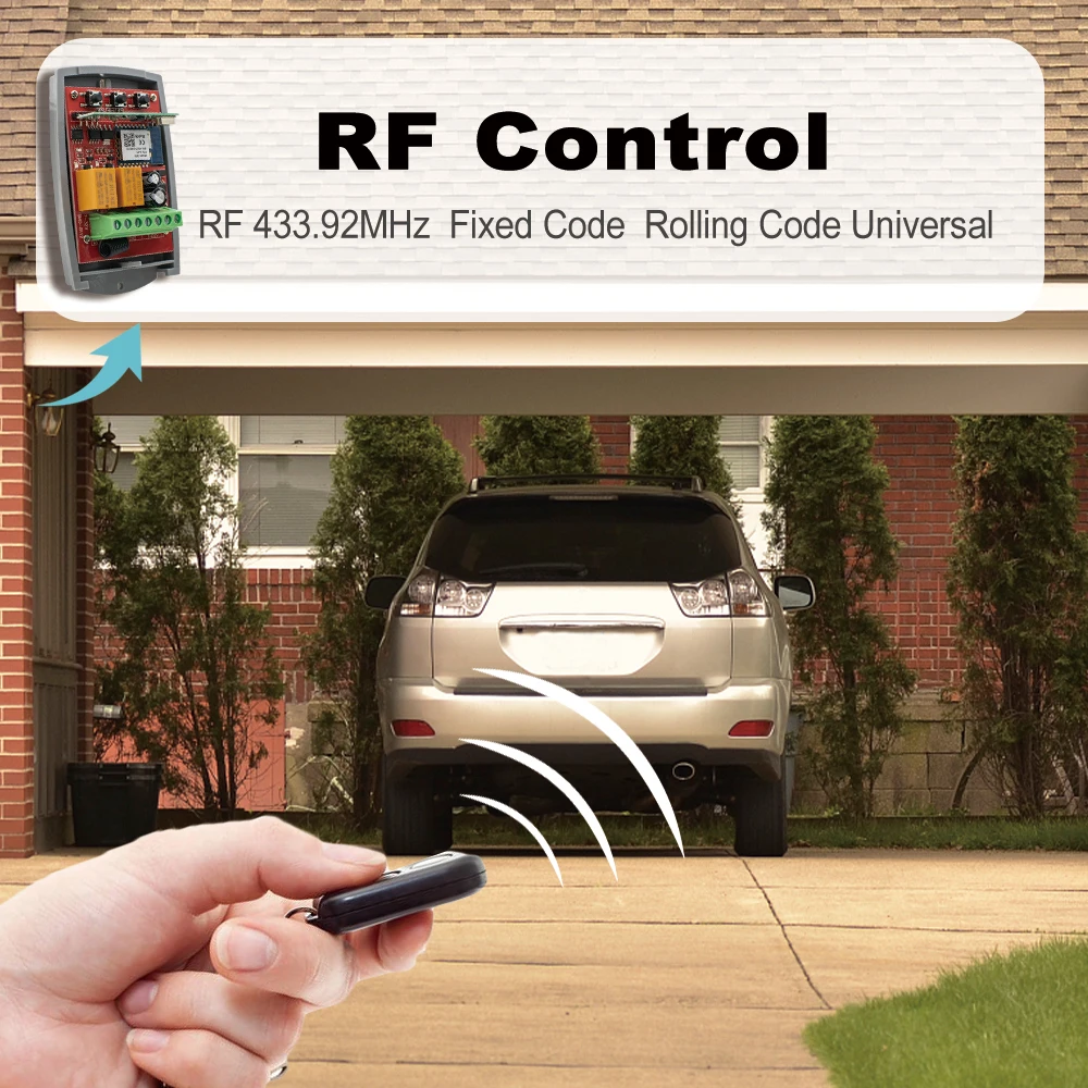 Tuya Universal Smart Wifi Receiver 2CH 12V 24V 220V Garage Door Remote Control Opener Controller 433/433.92 Mhz Transmittern