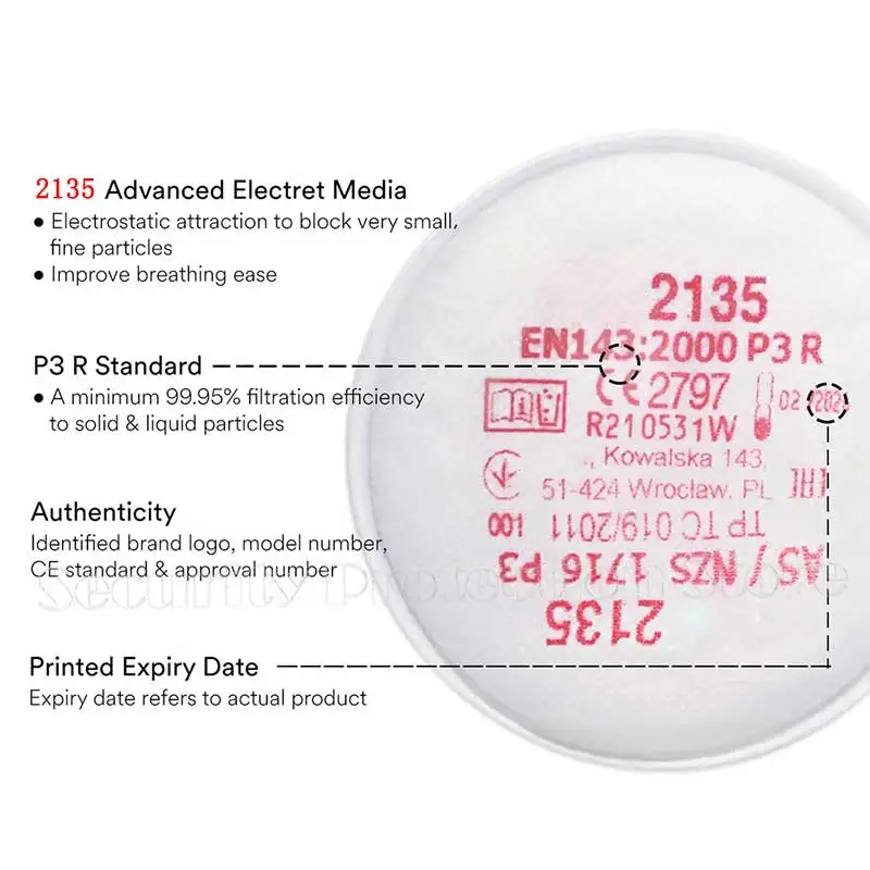 6200 2135/2138 P3 R Particulate Filter with nuisance level Half Facepiece Mask Reusable Respirator Organic Vapor for 3m 6200