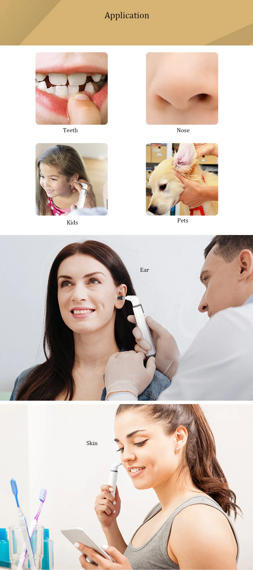 Wifi Otoscope Ear Camera 3.9mm 1080P HD Ear Scope with 6 LED Lights for Kids and Adults Support Android and iPhone