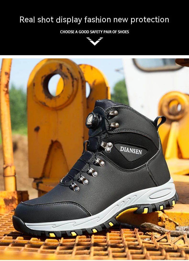 Rotating Button Safety Shoes Men Work Sneakers Indestructible Shoes Puncture-Proof Protective Shoes Work Boots Tactical Boots