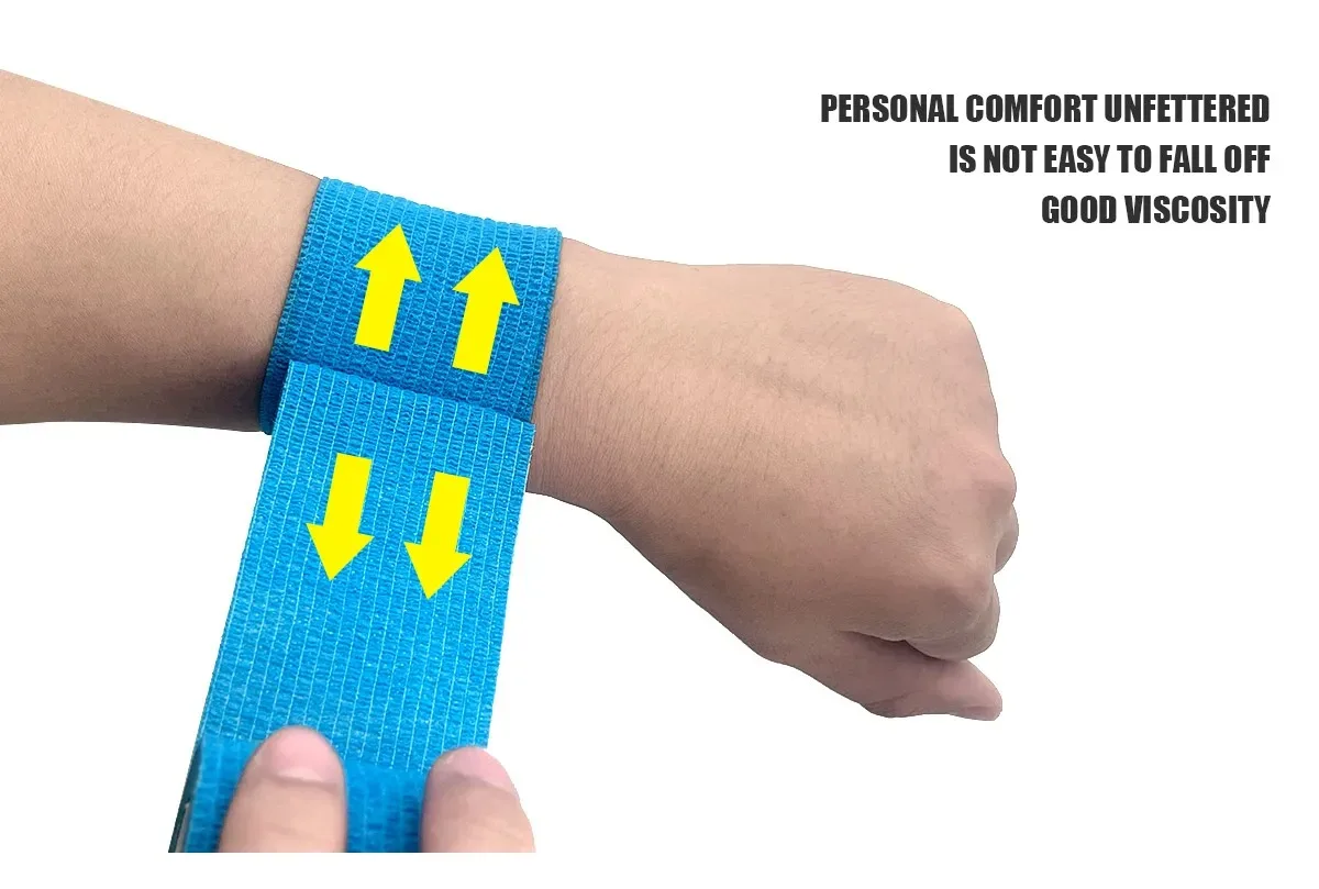 Printed Self Elastic Adhesive Athletic Tape Wraps 2.5cm Sports Colorful Bandage for Tattooing Finger Joint Knee Pet