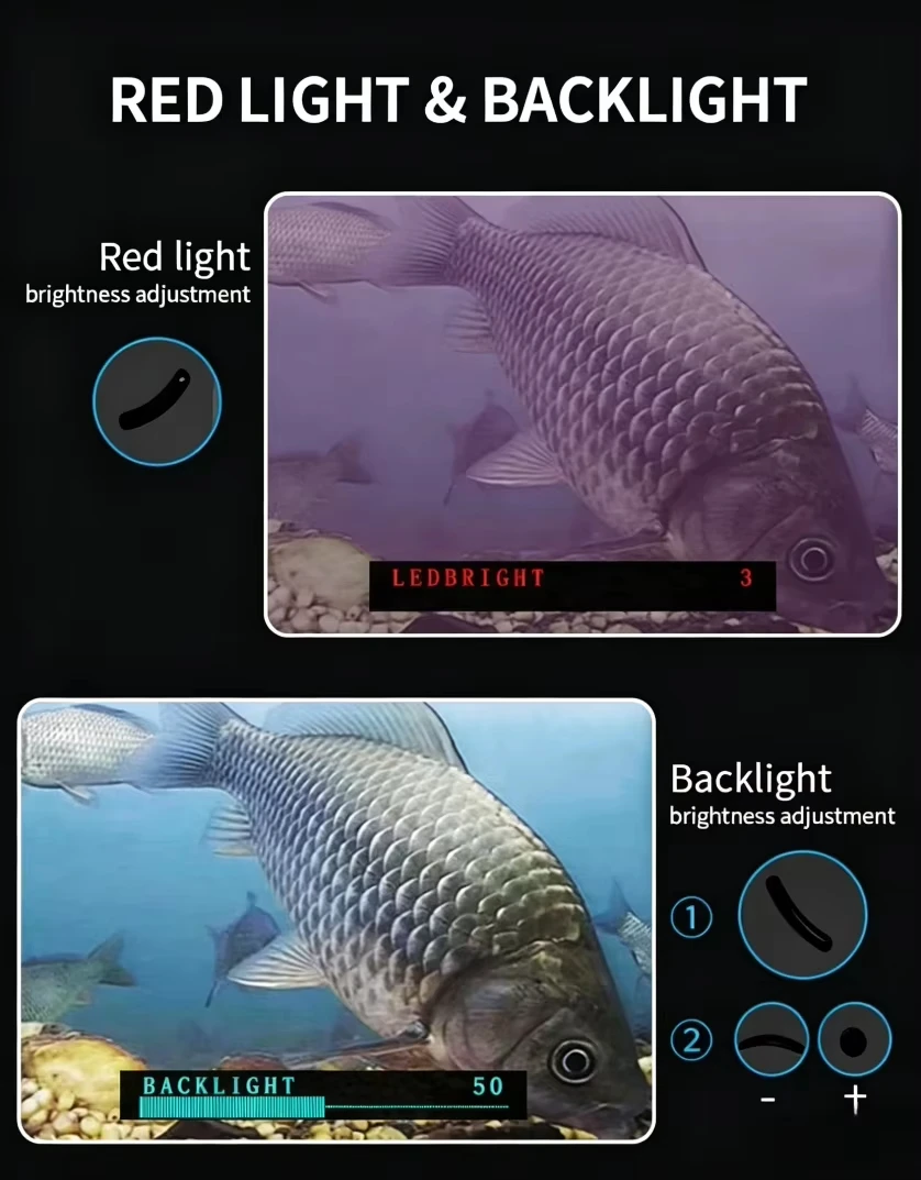 Erchang F431B Underwater Fishing Camera With 4x Digital Zoom 4.3 Inch 4000mAh 15m Infrared Winter Fisherman Camera For Fishing