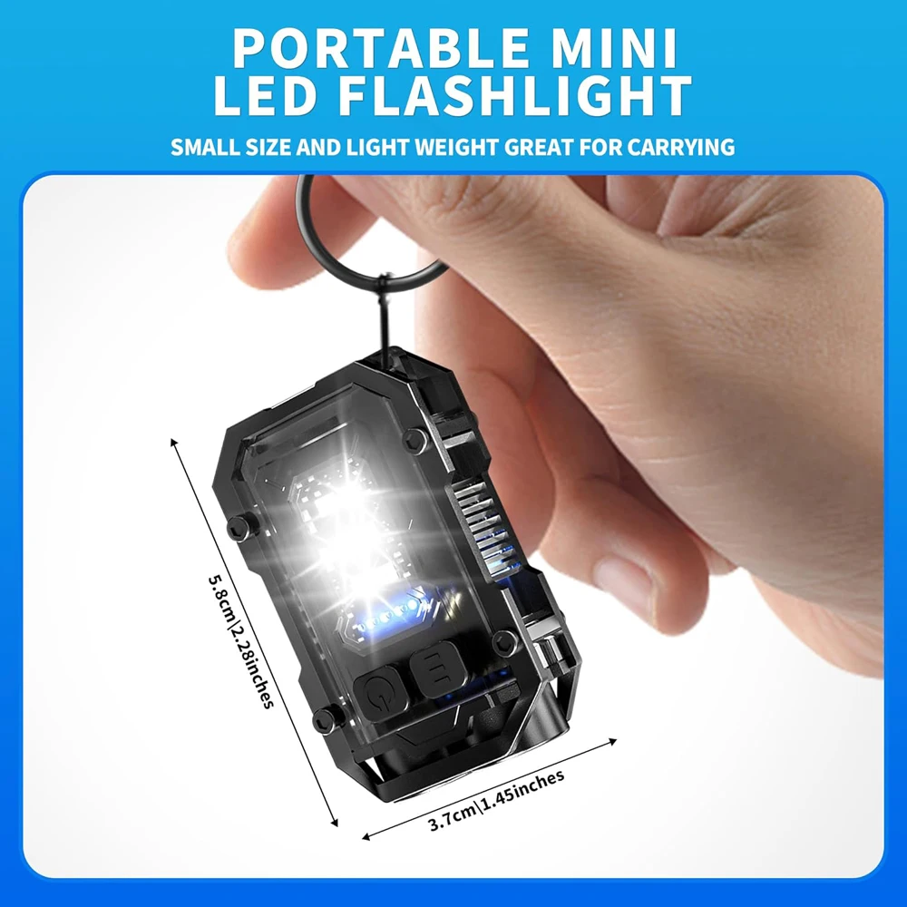 Powerful Pocket Torch Light Magnetic Flashlight Super Bright LED Multifunctional Linterna COB LED EDC Mini Keychain Flashlight