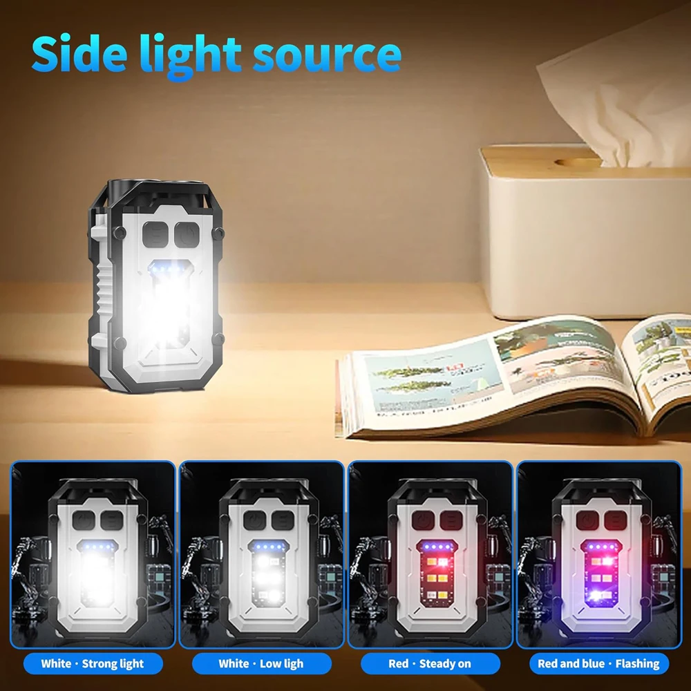 Powerful Pocket Torch Light Magnetic Flashlight Super Bright LED Multifunctional Linterna COB LED EDC Mini Keychain Flashlight