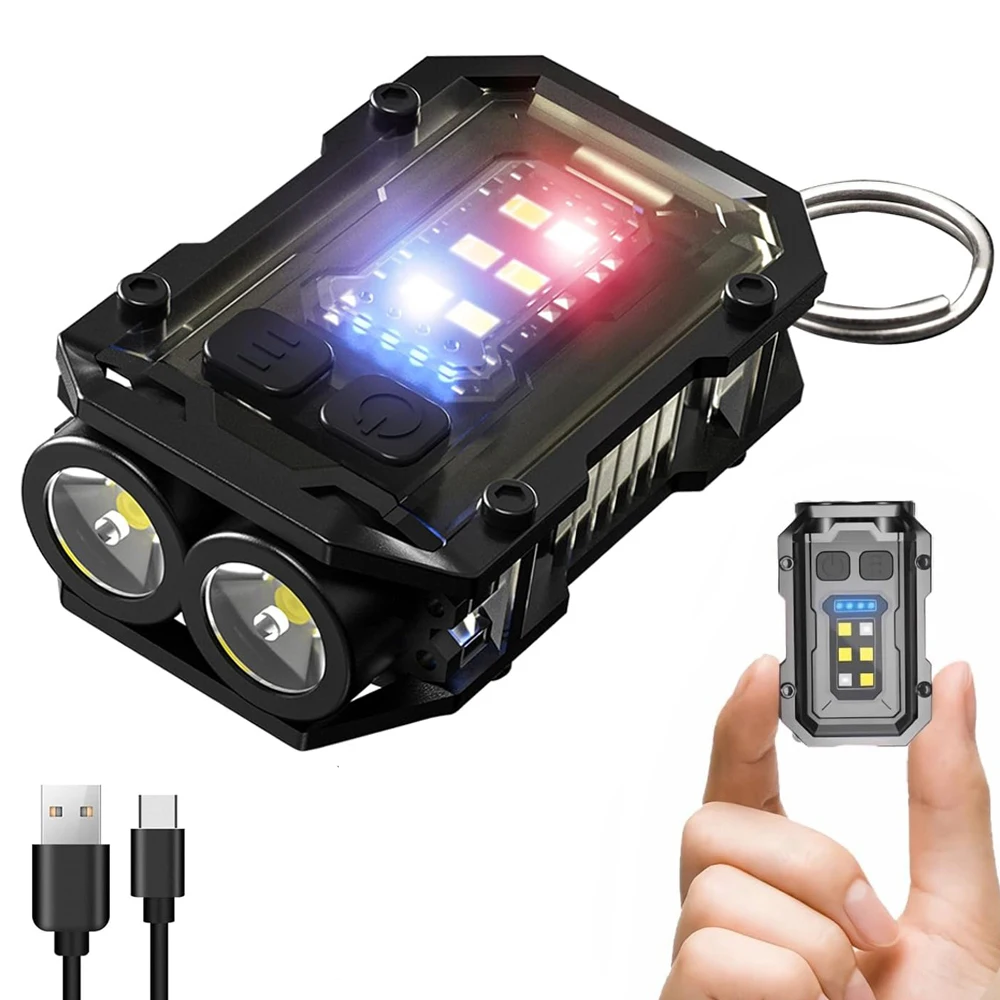 Powerful Pocket Torch Light Magnetic Flashlight Super Bright LED Multifunctional Linterna COB LED EDC Mini Keychain Flashlight