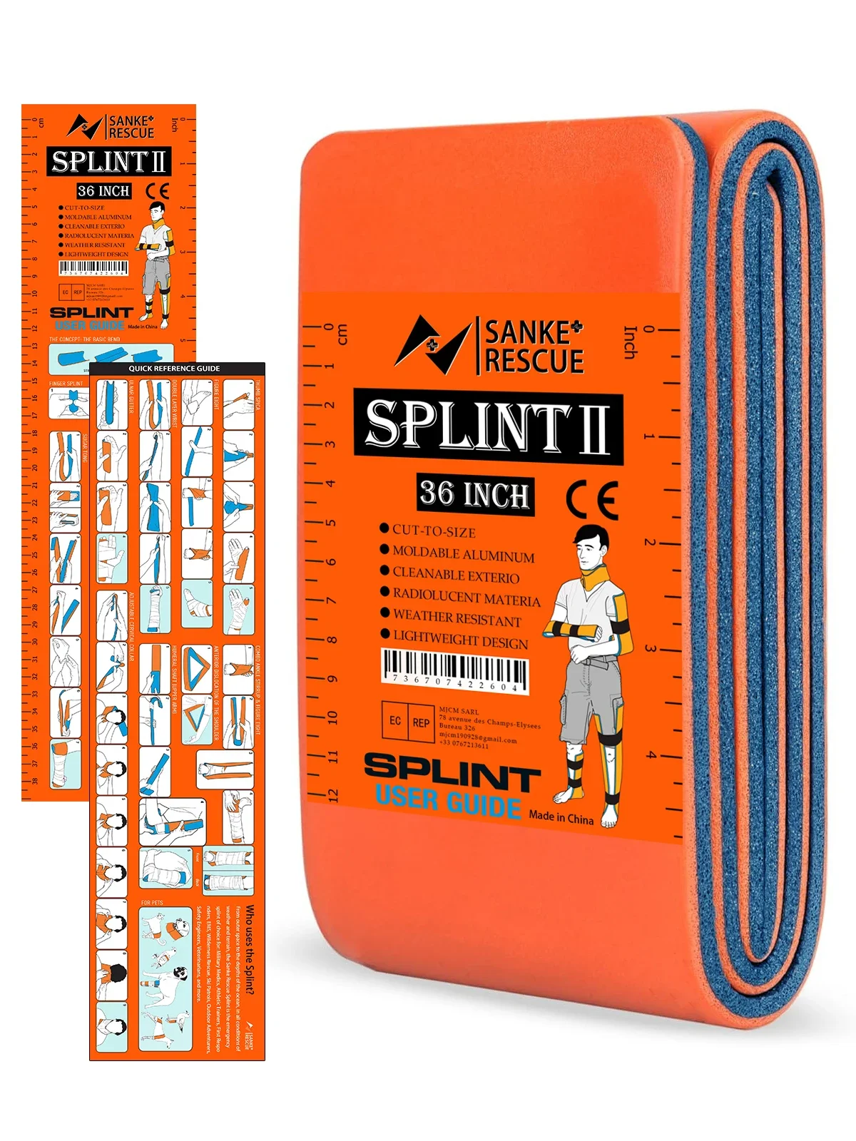 First Aid Splint 36/18'X4.3' SANKE RESCUE Wrist Thumb Support Brace Tendonitis Arthritis Ifak Protector Guard Right Left Hand