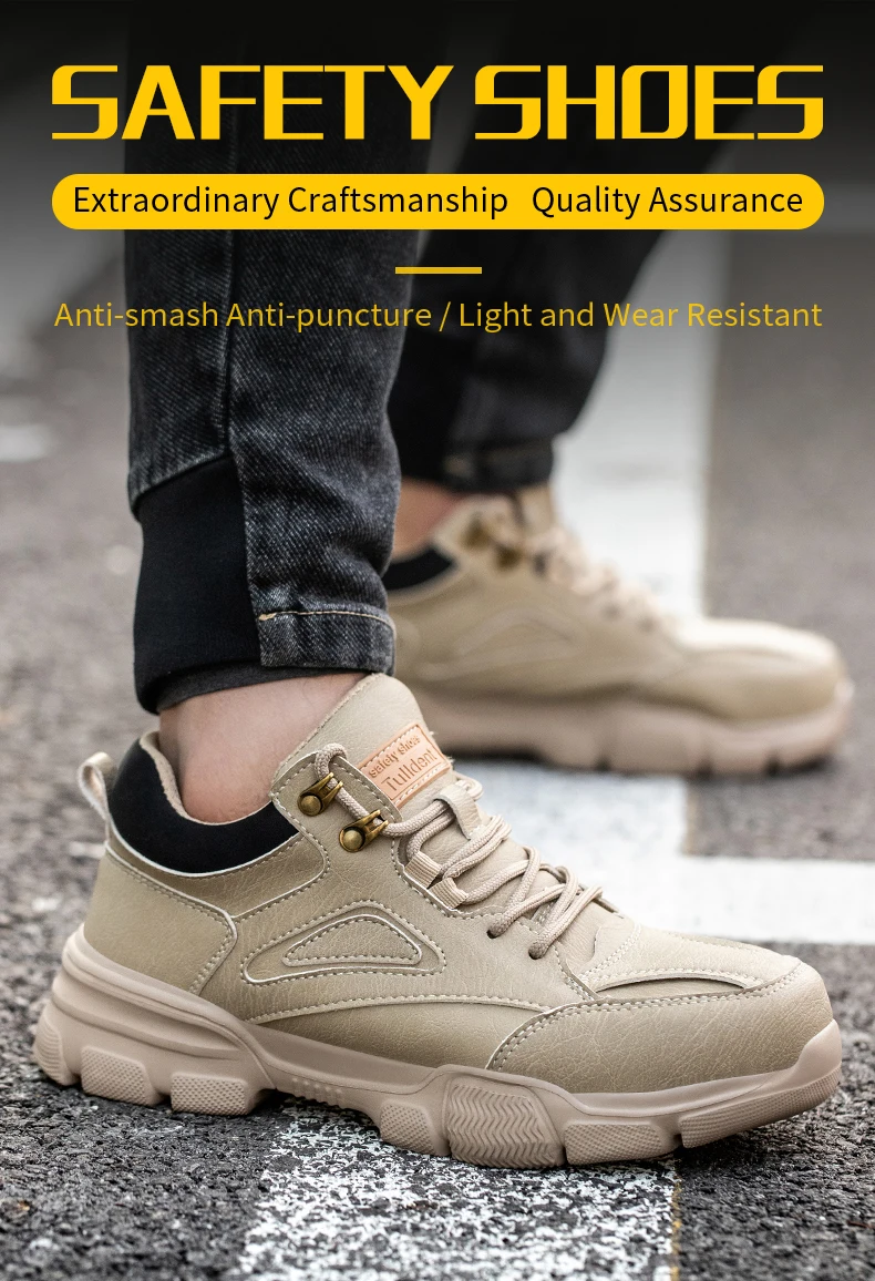 Safety Shoes Men Steel Toe Work Shoes Anti-smash Anti-puncture Indestructible Shoes Protective Boots Tactical Boots