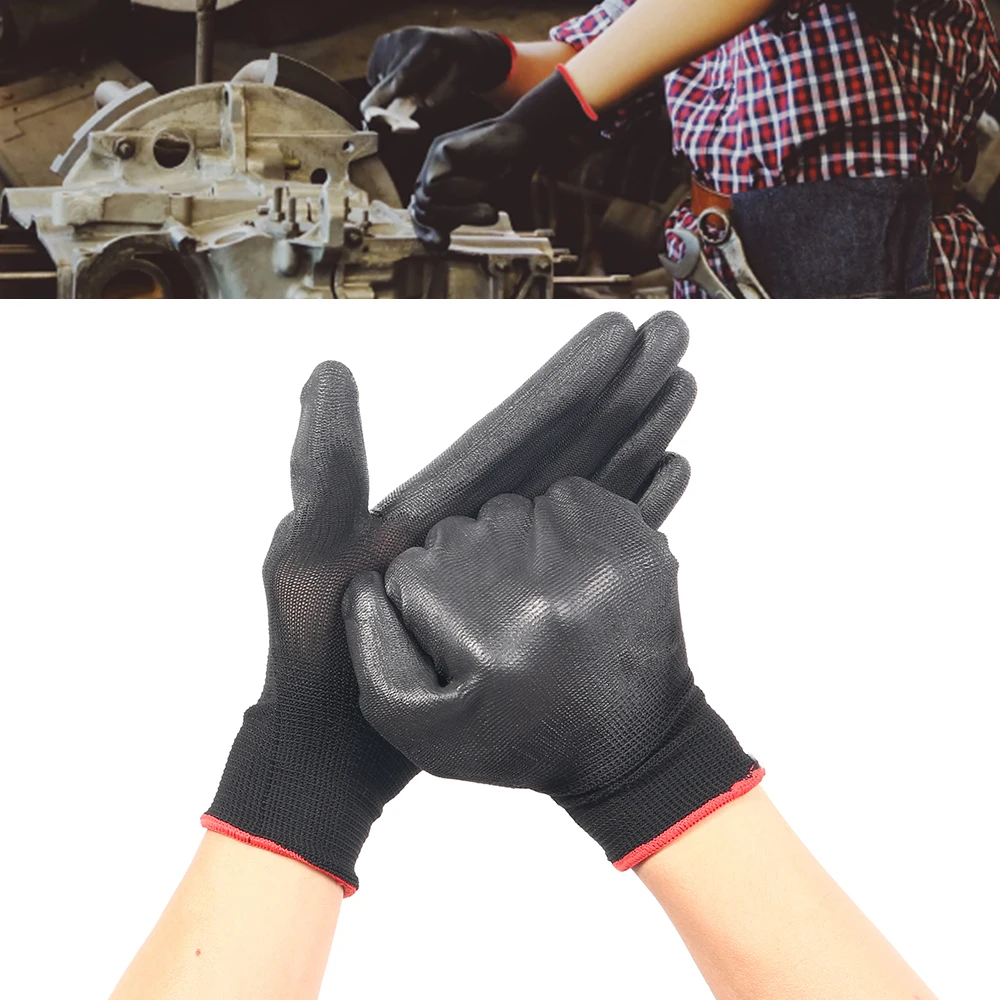 12 Pairs of Protective Work Gloves Wear-Resistant Non-Slip Anti-Static Gardening and Woodworking Machinery Safety Work Gloves