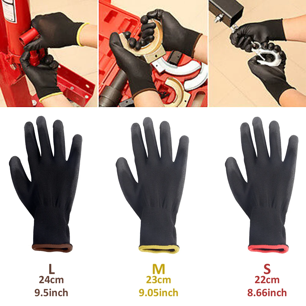 12 Pairs of Protective Work Gloves Wear-Resistant Non-Slip Anti-Static Gardening and Woodworking Machinery Safety Work Gloves