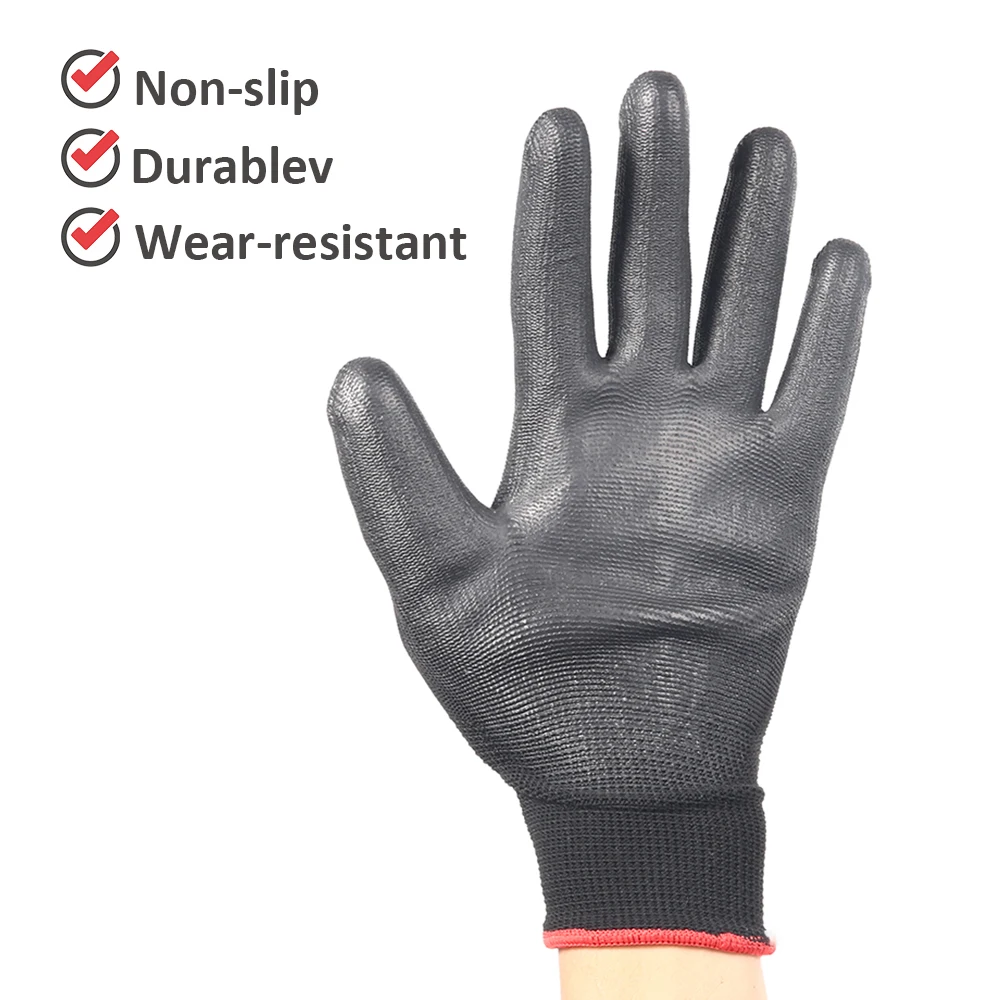 12 Pairs of Protective Work Gloves Wear-Resistant Non-Slip Anti-Static Gardening and Woodworking Machinery Safety Work Gloves