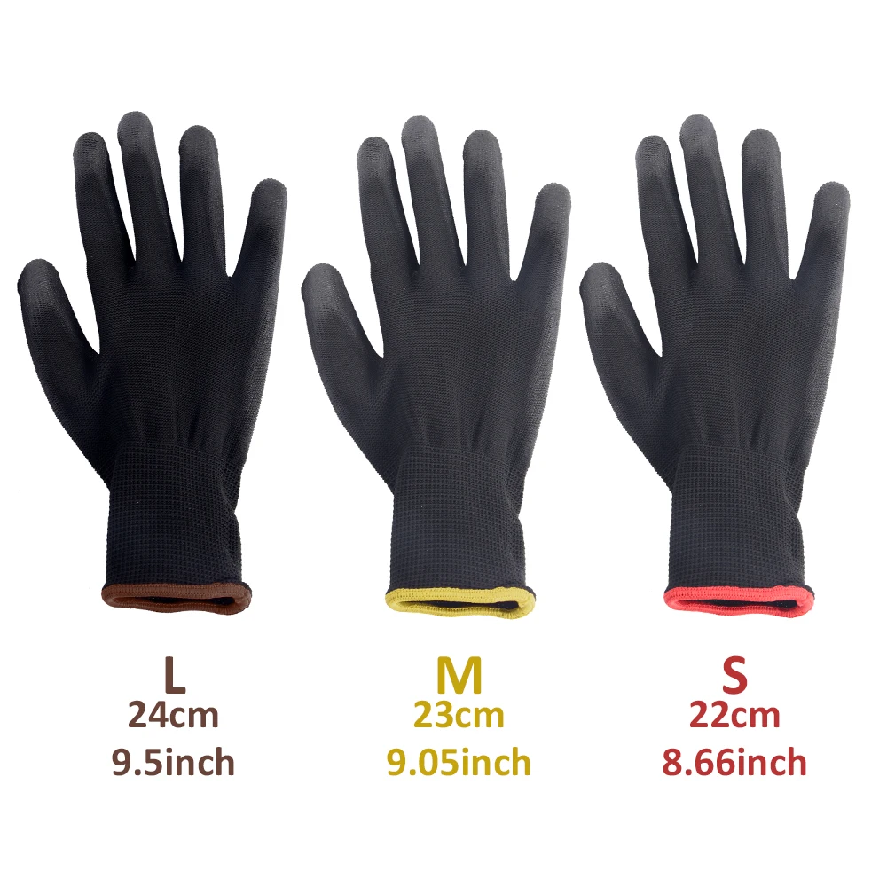 12 Pairs of Protective Work Gloves Wear-Resistant Non-Slip Anti-Static Gardening and Woodworking Machinery Safety Work Gloves