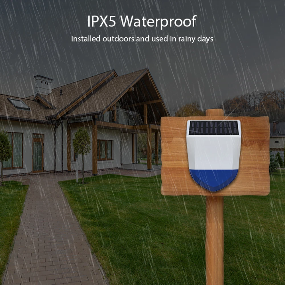Tuya Smart For Zigbee/Wifi Siren Alarm Waterproof Outdoor With Solar And USB Power Supply Optional 95dB Remote Control