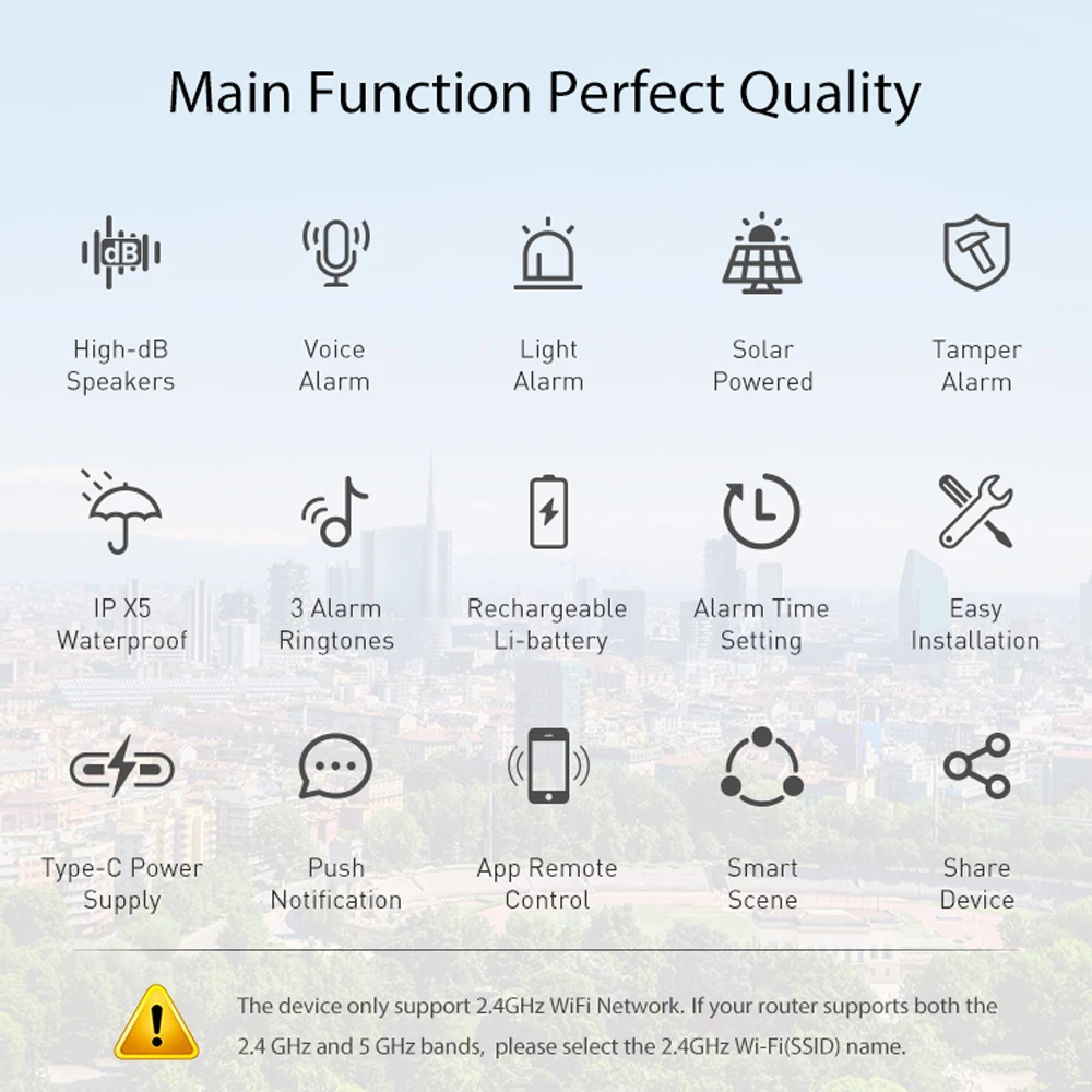 Tuya Smart For Zigbee/Wifi Siren Alarm Waterproof Outdoor With Solar And USB Power Supply Optional 95dB Remote Control