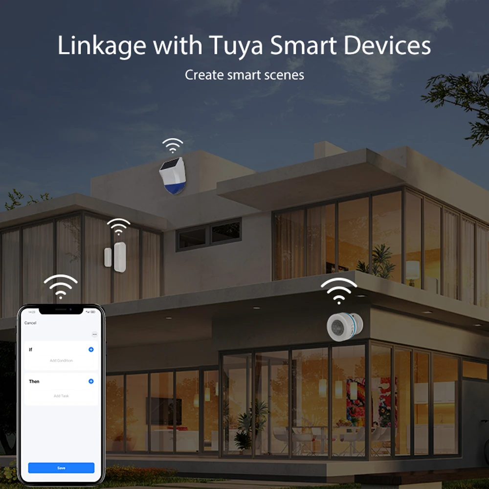 Tuya Smart For Zigbee/Wifi Siren Alarm Waterproof Outdoor With Solar And USB Power Supply Optional 95dB Remote Control
