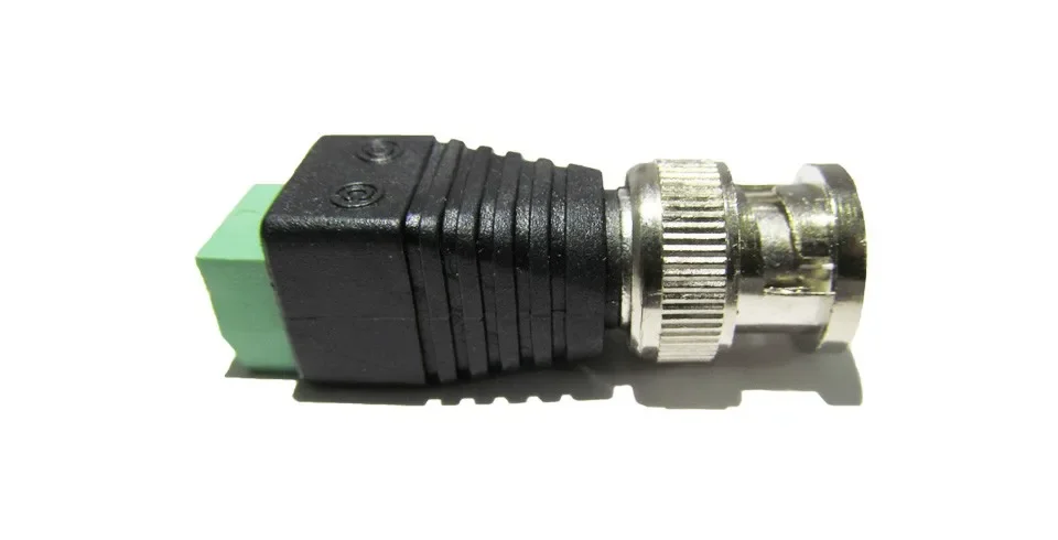 10pcs Male Metal BNC Connector with DC Connector Plug Screw Terminal UTP Video Balun for CCTV Surveillance Camera CCTV system