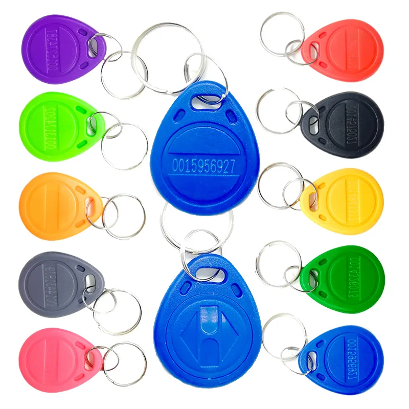 100pcs 125KHz RFID Key Fob Proximity RFID Tag Card Keyfob Access Control Smart Card Keychain ID only reade
