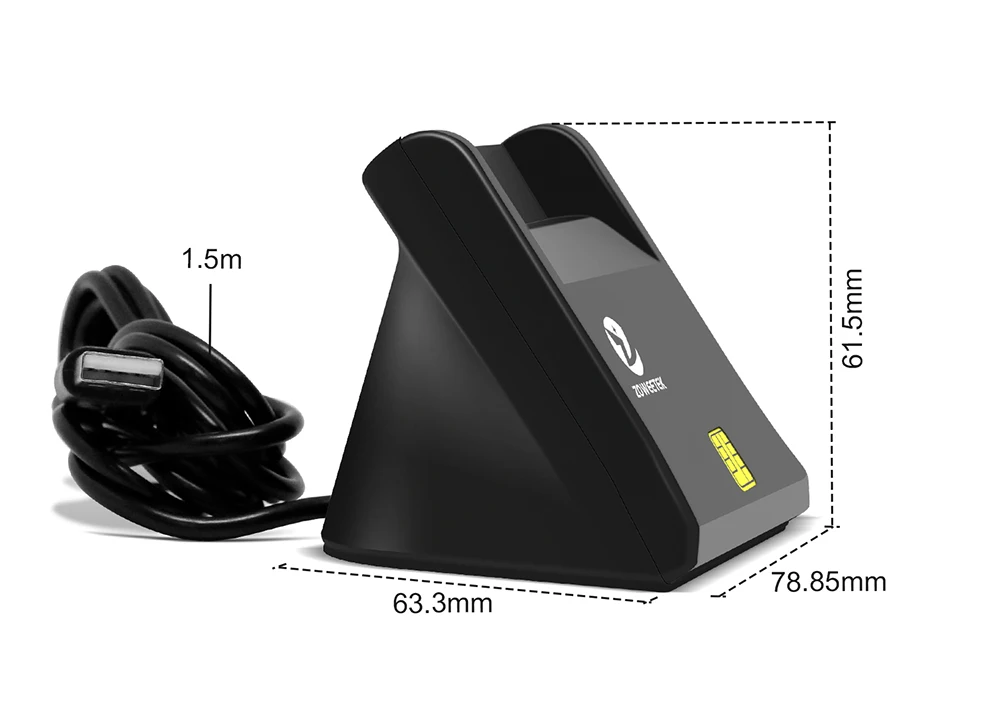 Zoweetek ZW-12026-3 EMV USB 2.0 ISO 7816 ID IC Smart Card Reader for Computer