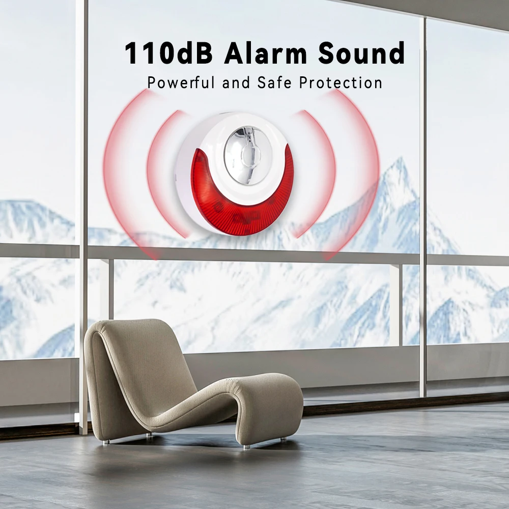 Meian Focus 110dB Siren Alarm, Home Security Alarm System, 433MHz Wireless Sirena Alarm for Home, Smart Life Security Protection