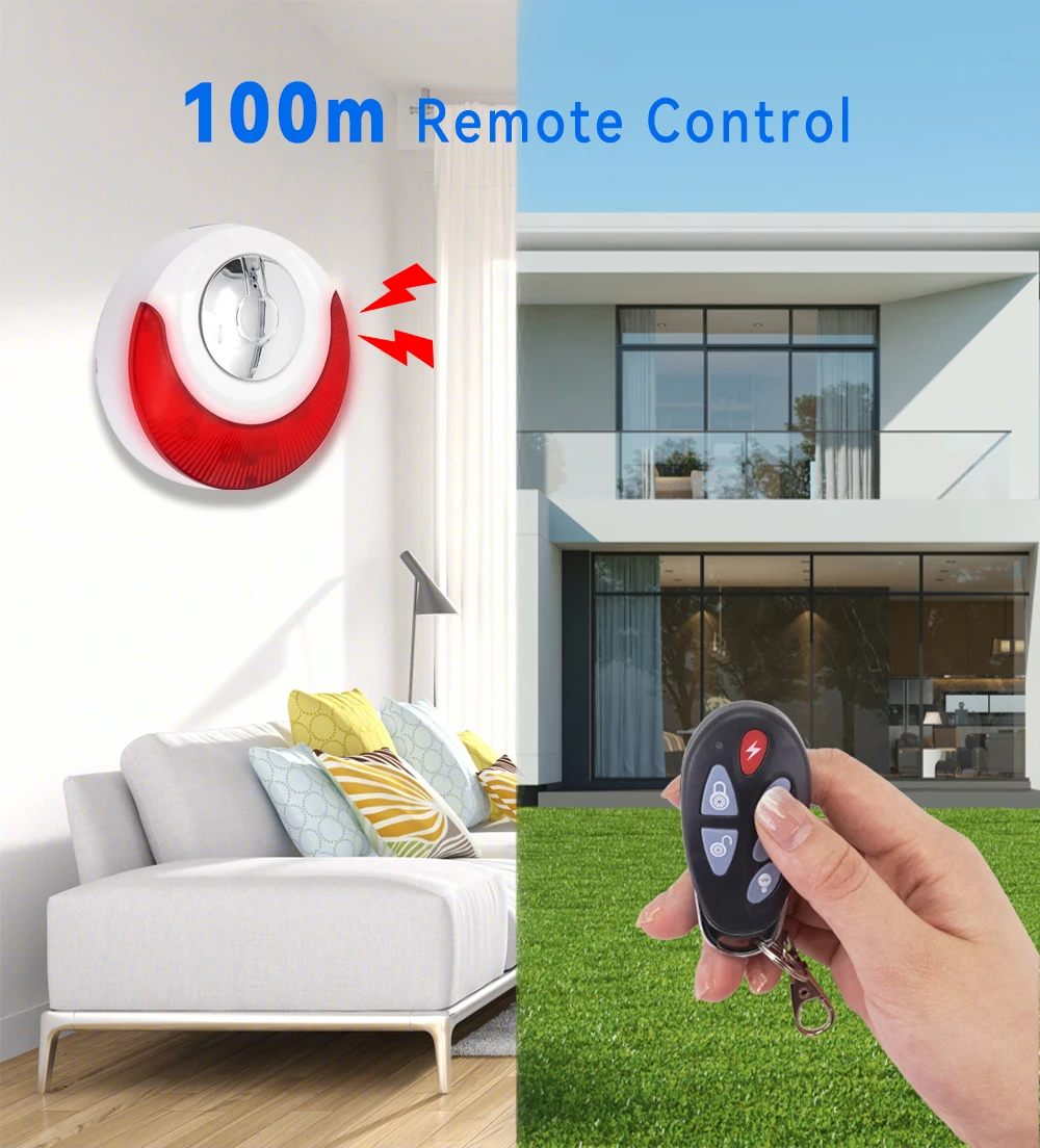Meian Focus 110dB Siren Alarm, Home Security Alarm System, 433MHz Wireless Sirena Alarm for Home, Smart Life Security Protection