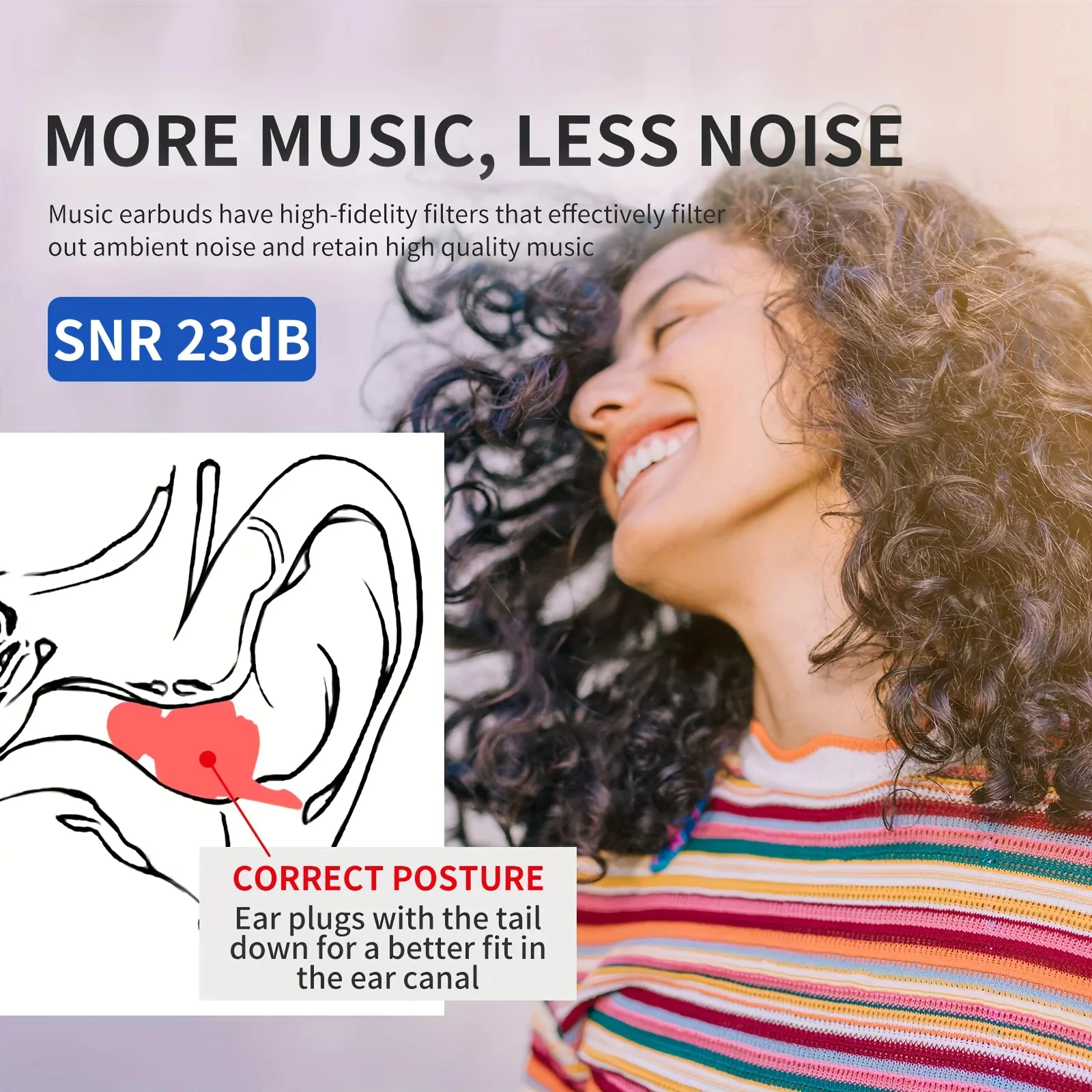 Reusable High Fidelity Concert Silicone Ear Plugs for Noise Cancelling Musicians Motorcycles Sleeping Work, Study, Swim
