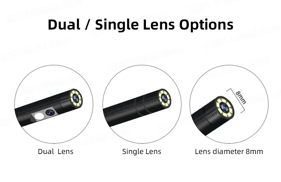KERUI Dual Lens Industrial Endoscope Inspection Camera 4.3" LCD With Light HD 1080P IP67 Waterproof Borescope LED Sewer Car