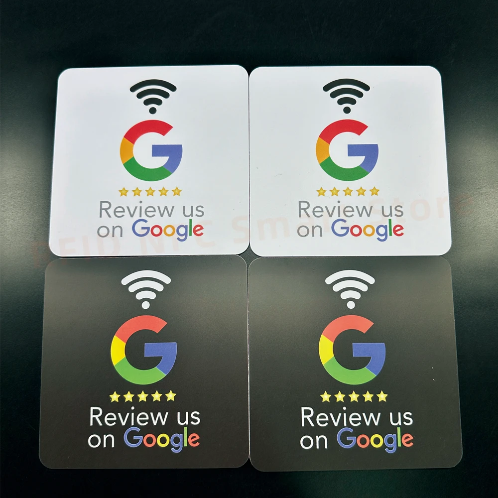 Big Review Us on Google Reviews 13.56MHz Programmable Waterproof NFC Tap Card NT/AG213 144bytes NFC-Enabled Google Reviews Cards