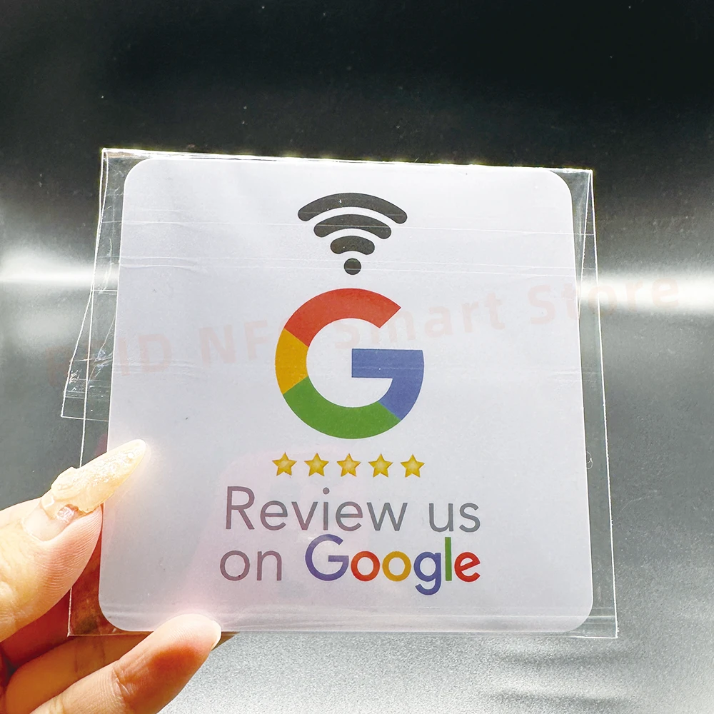 Big Review Us on Google Reviews 13.56MHz Programmable Waterproof NFC Tap Card NT/AG213 144bytes NFC-Enabled Google Reviews Cards
