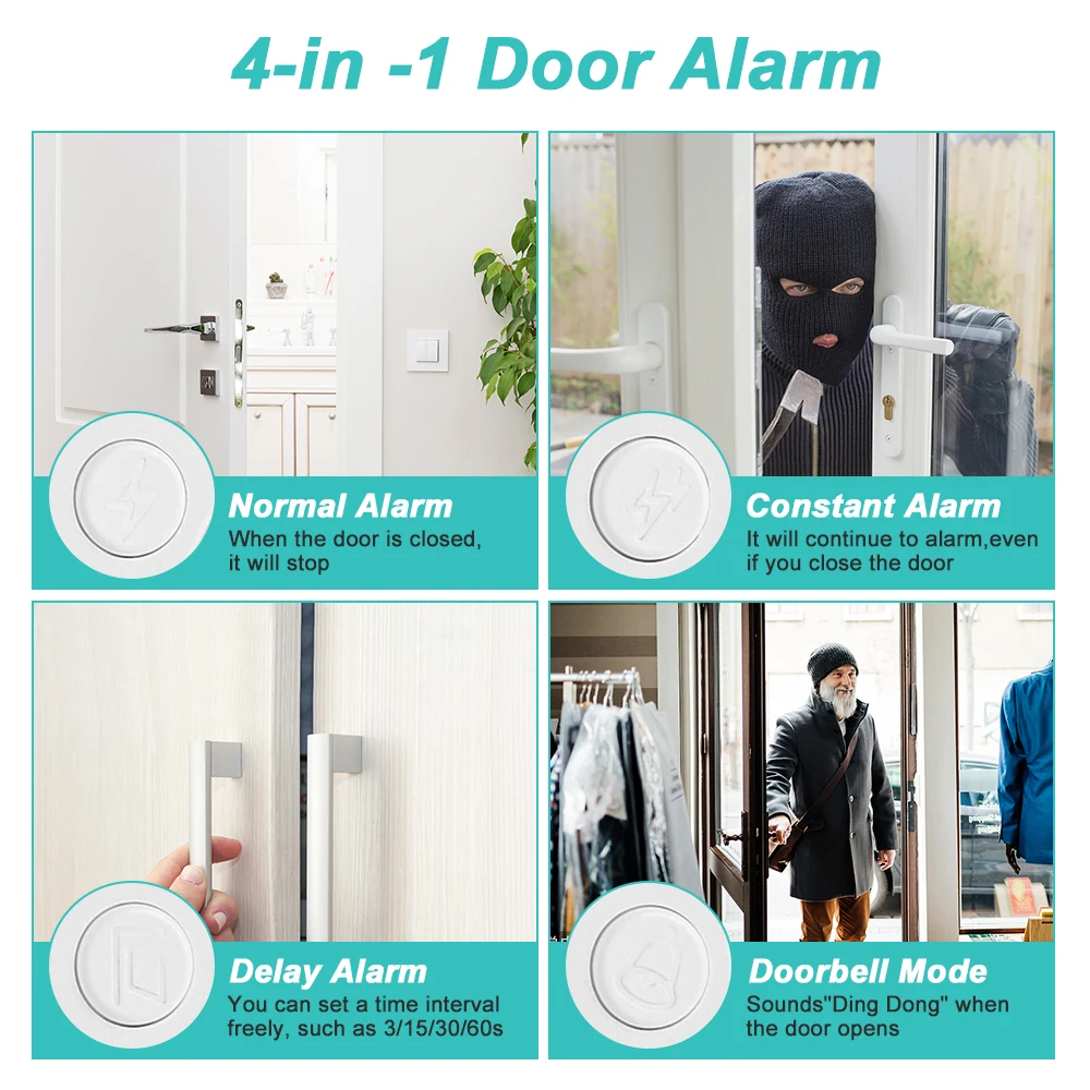 New Freezer Door Alarm with Delay 3/15/30/60 Seconds Adjustable Delay Refrigerator Alarm Wireless Door Open Ala