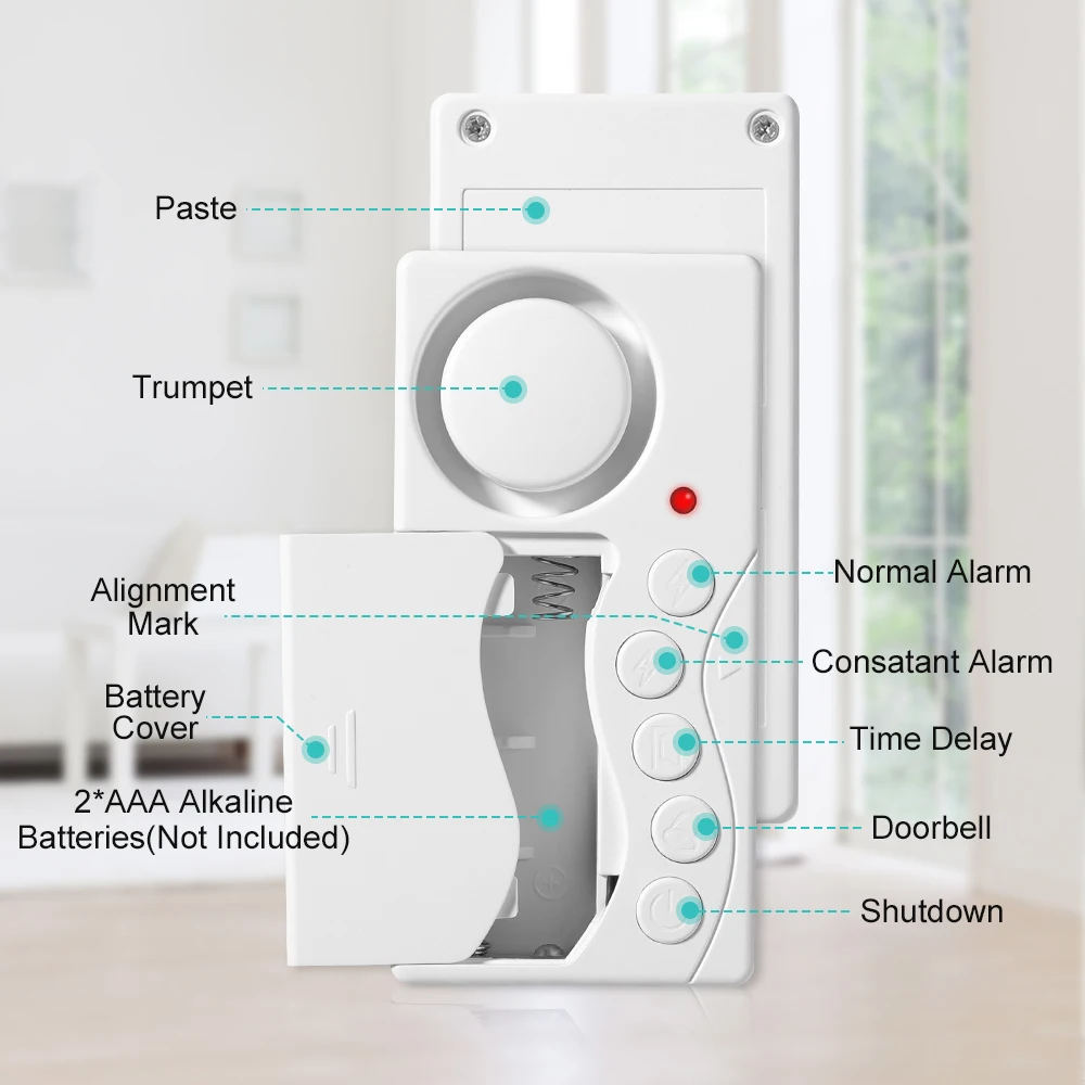 New Freezer Door Alarm with Delay 3/15/30/60 Seconds Adjustable Delay Refrigerator Alarm Wireless Door Open Ala