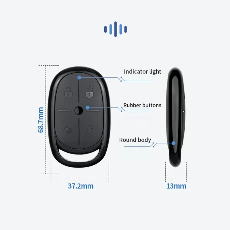 1-5pcs 433MHz Four-Key Copy Wireless Remote Control for Electric Garage Access Electric Lane Gate Battery Powered Self Copy Remo