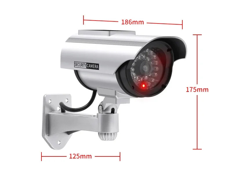 Solar Powered Waterproof Fake Camera Red Flashing Leds For Home Office Surveillance System Scare Theft Dummy CCD Security Camera