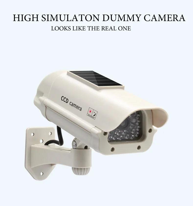 Solar Powered Waterproof Fake Camera Red Flashing Leds For Home Office Surveillance System Scare Theft Dummy CCD Security Camera
