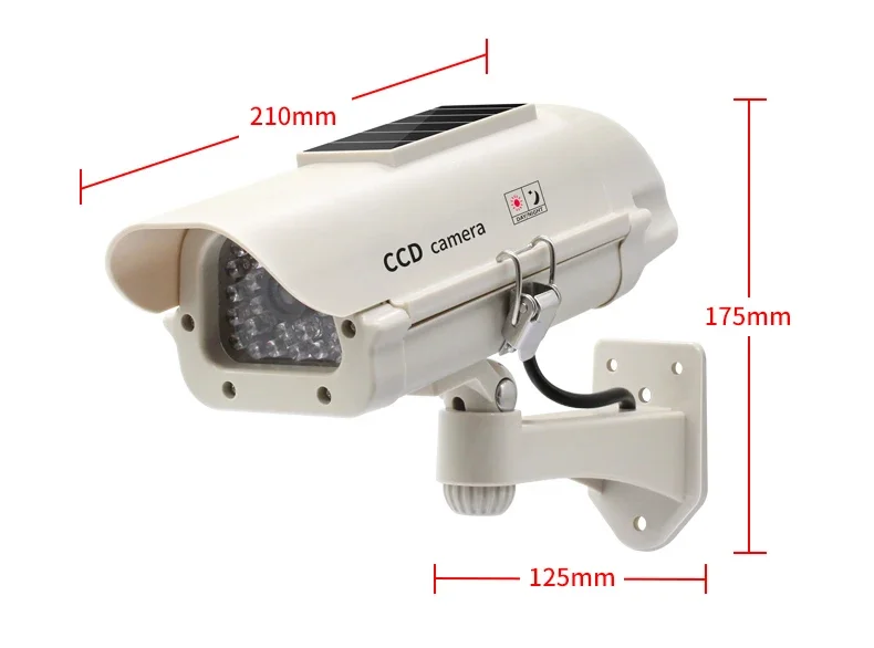 Solar Powered Waterproof Fake Camera Red Flashing Leds For Home Office Surveillance System Scare Theft Dummy CCD Security Camera