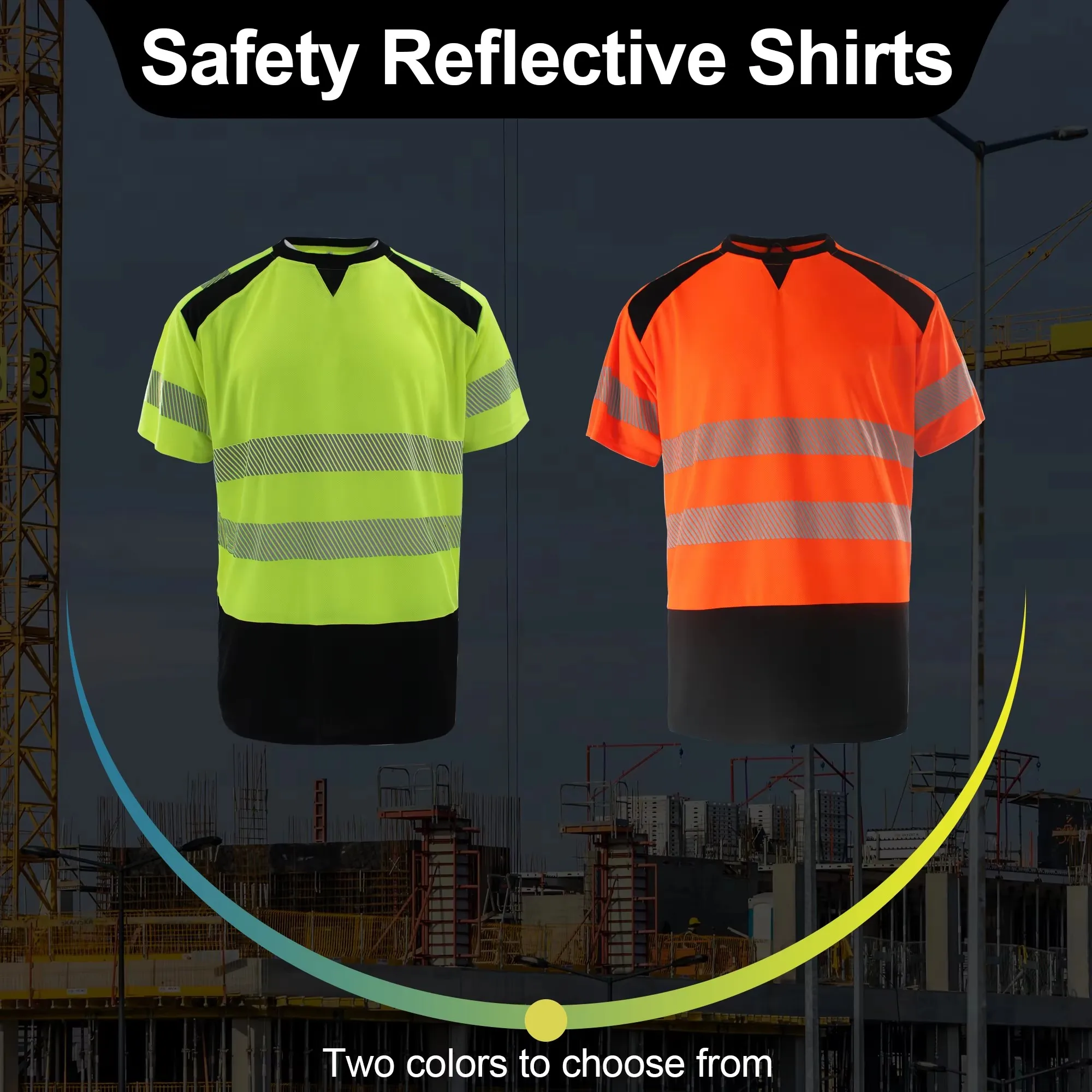New Arrival Short Sleeve Safety T Shirt Orange High Visibility Reflective Shirt with Pockets Hi Vis Work Shirt