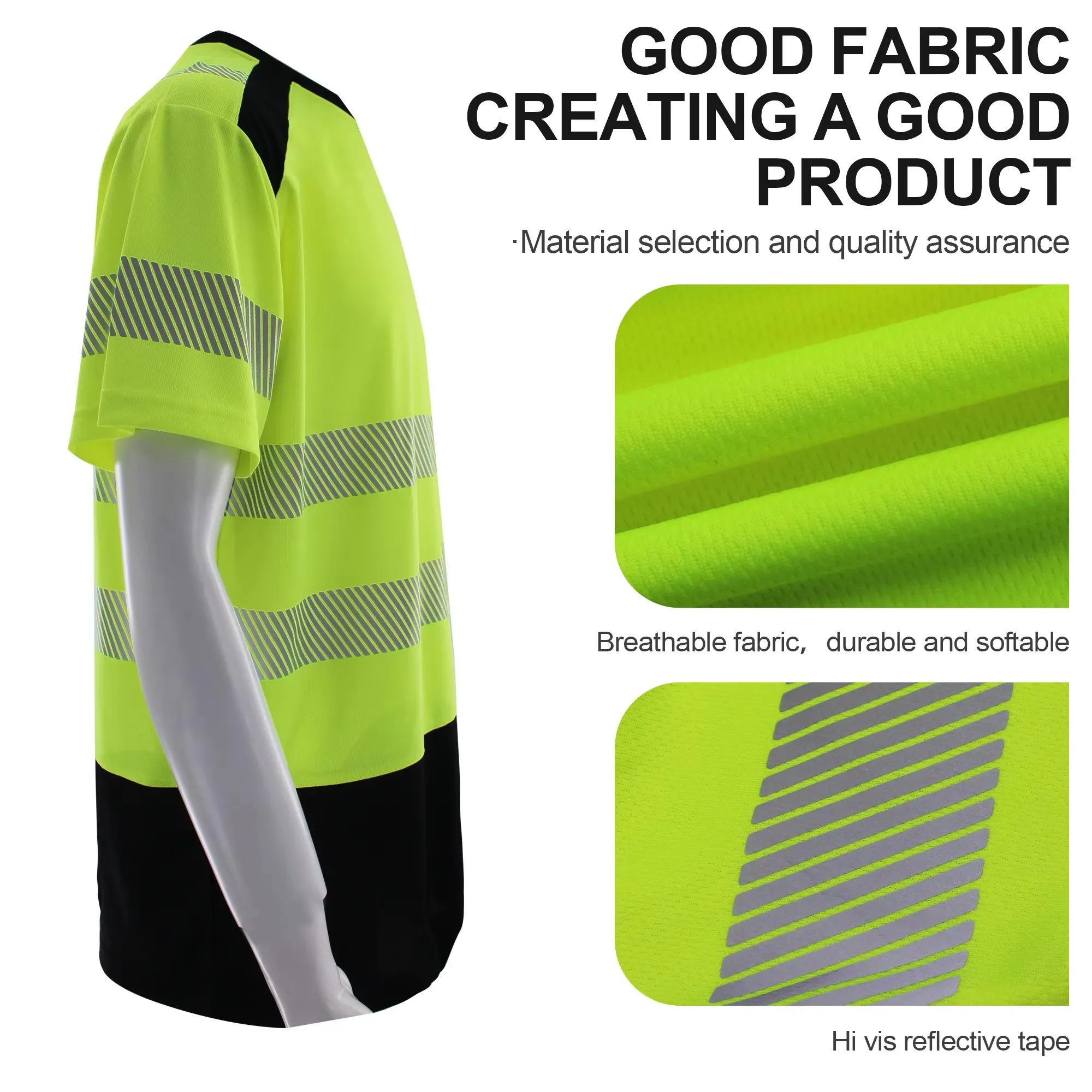 New Arrival Short Sleeve Safety T Shirt Orange High Visibility Reflective Shirt with Pockets Hi Vis Work Shirt