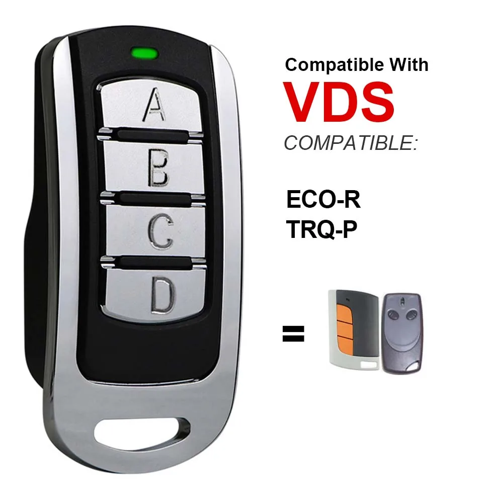 Clone VDS Remote Control VDS ECO-R / TRQ P Garage Door Remote Control 433.92MHz Garage Door Opener Handheld Wireless Transmitter