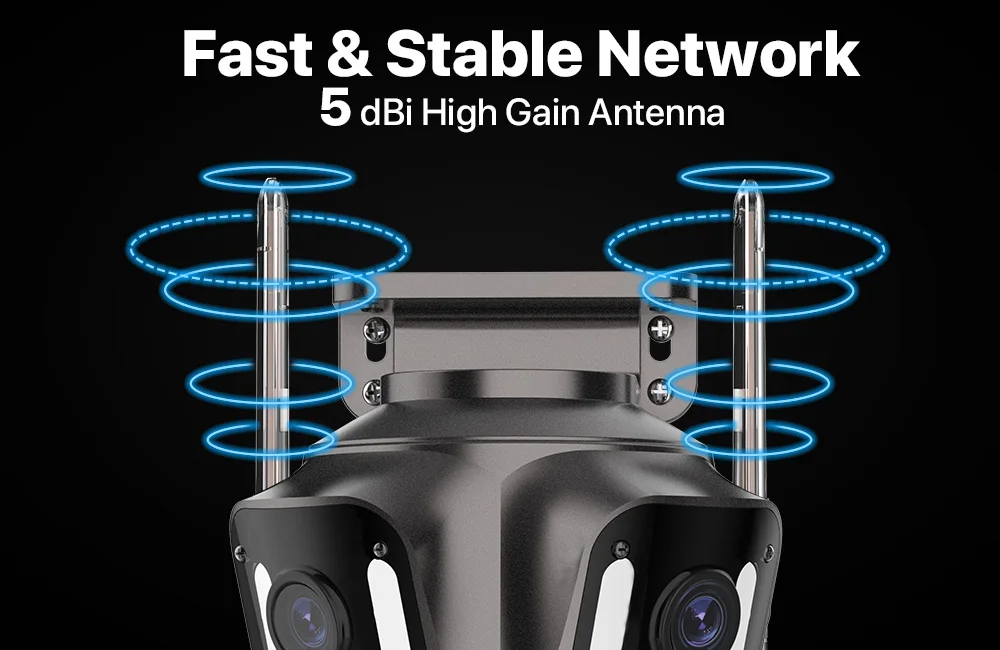 Three Screen WIFI IP Camera Outdoor 4K Dual Lens PTZ Camera AI Human Detection IP66 Waterproof CCTV Video Security Camera ICsee