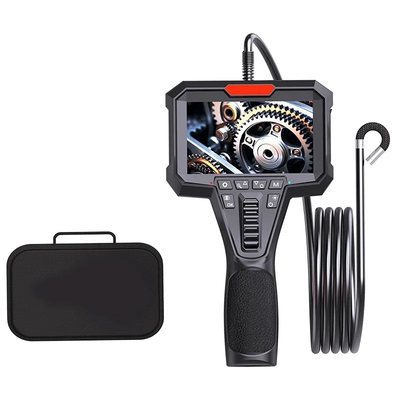 Articulating Borescope with 4.3'' Monitor 1080P 3.9MM HD Steerable Endoscope Camera with Articulated Probe For Engine Inspect