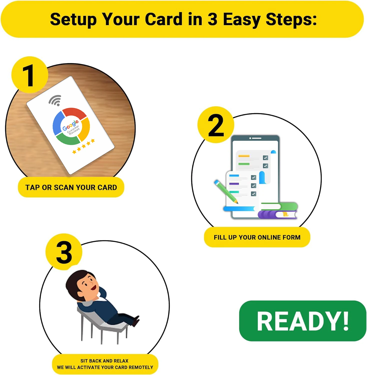 1Pc Reusable Review Tap Card Google Reviews Tap NFC Card Review Us on Google Tap Card Enhances SEO Saves Time User-Friendly