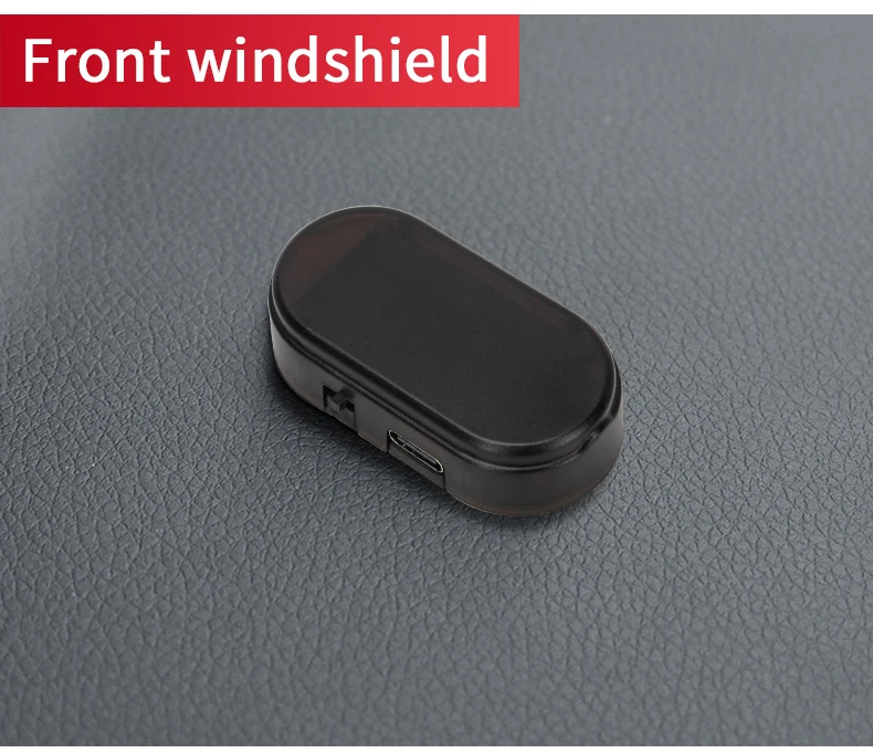 2PCS Solar Powered Car Fake Security Light Blue/Red Simulated Wireless Warning Lights Anti-Theft Alarm Flashing Signal Lamp