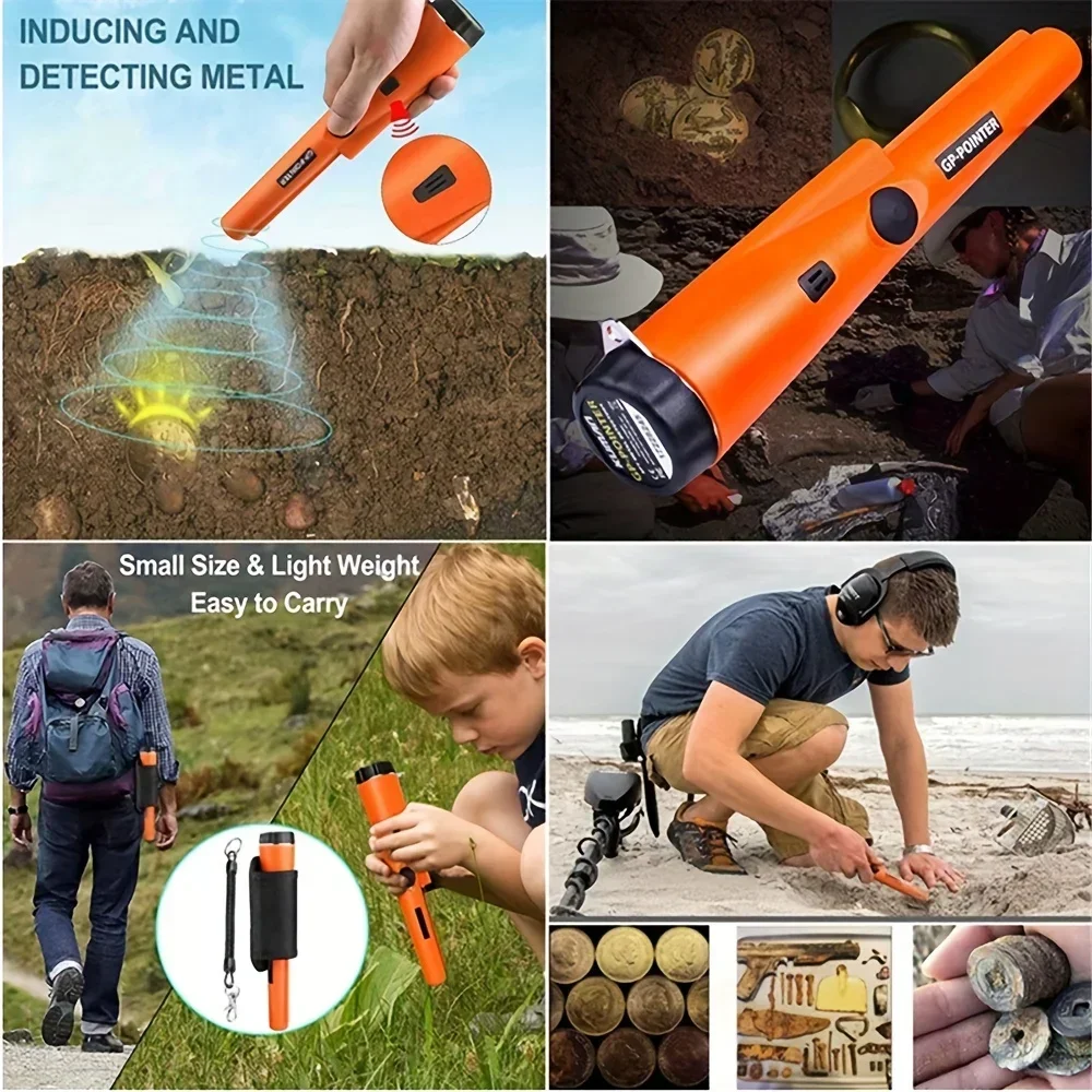 Handheld Metal Detector GP-pointer Pinpointing For Treasure Search Waterproof Positioning Rod Detecting With Bracelet Lights LED