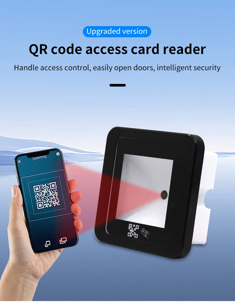 QR Code RFID Reader 125khz EM 13.56mhz MF Access Card Reader Scanner USB/Wiegand/RS232/485 2D QRCode BarCode Scanner