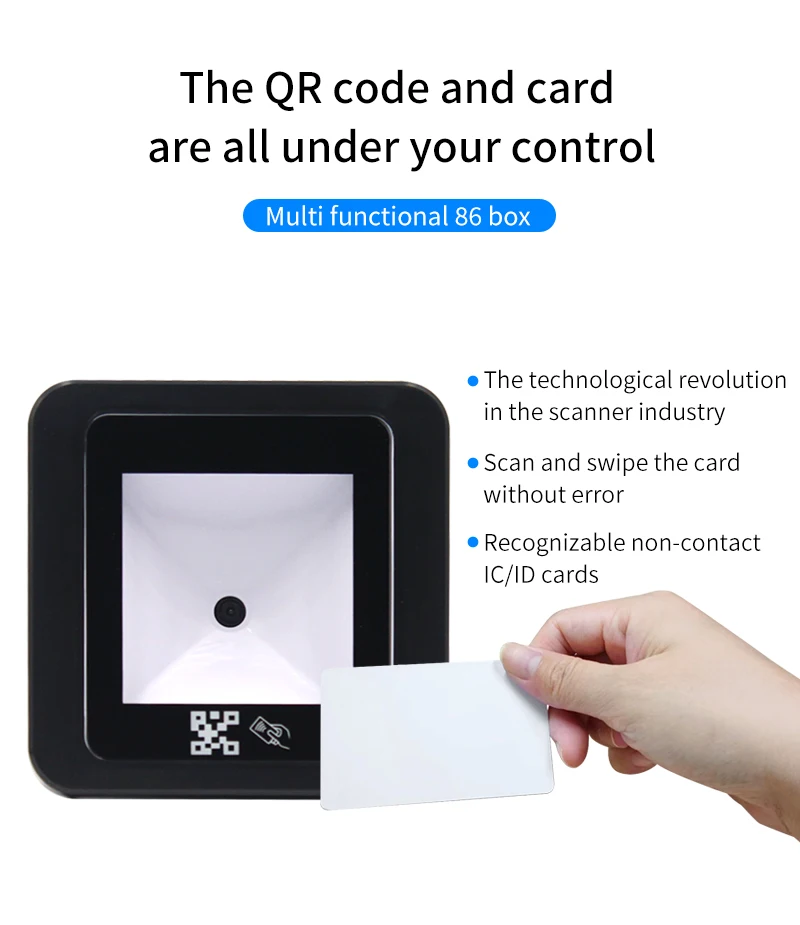 QR Code RFID Reader 125khz EM 13.56mhz MF Access Card Reader Scanner USB/Wiegand/RS232/485 2D QRCode BarCode Scanner