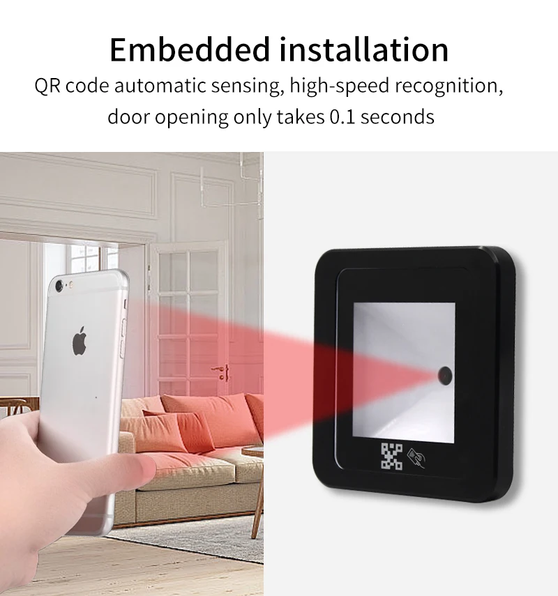 QR Code RFID Reader 125khz EM 13.56mhz MF Access Card Reader Scanner USB/Wiegand/RS232/485 2D QRCode BarCode Scanner