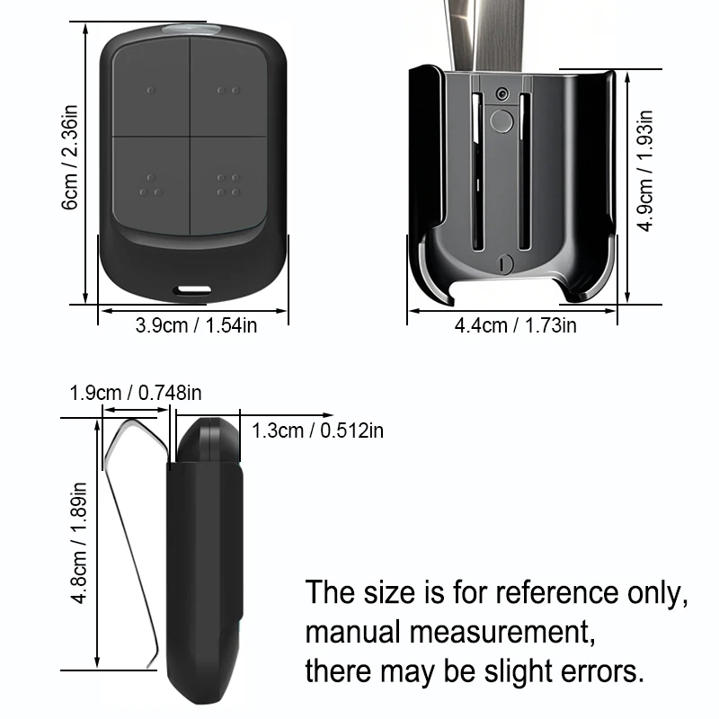 YNG800 MultiFrequency Garage Gate Remote Control 280MHz to 868MHz Rolling Code and Fixed Code 433MHz Hand Transmitter With Clip
