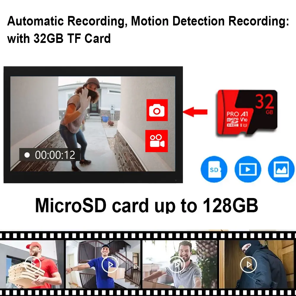 HD 1080P 2 Wire 7/10inch Touch Monitor WiFi Intercom Door Bell Video Intercom System For Home Doorphone Tuya Smart Life APP