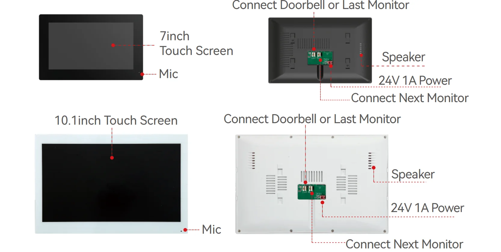 HD 1080P 2 Wire 7/10inch Touch Monitor WiFi Intercom Door Bell Video Intercom System For Home Doorphone Tuya Smart Life APP