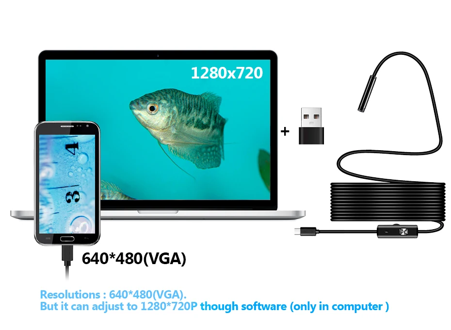 Type-c Android USB Endoscope Camera 7.0mm Soft Cable PC Android Phone Endoscope Pipe Type C Endoscope Inspection Mini Camera
